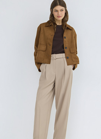 Зауженные брюки с поясом