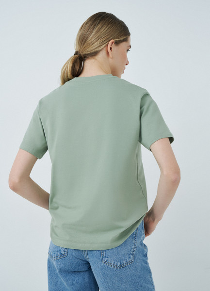 Базовая футболка, Зеленый O`Stin LT6661O02-P6 - фото 3