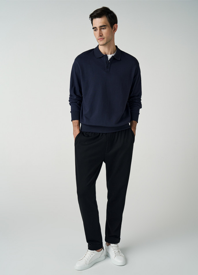 Поло с длинным рукавом