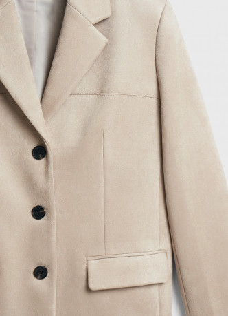 Однобортный жакет из искусственной замши