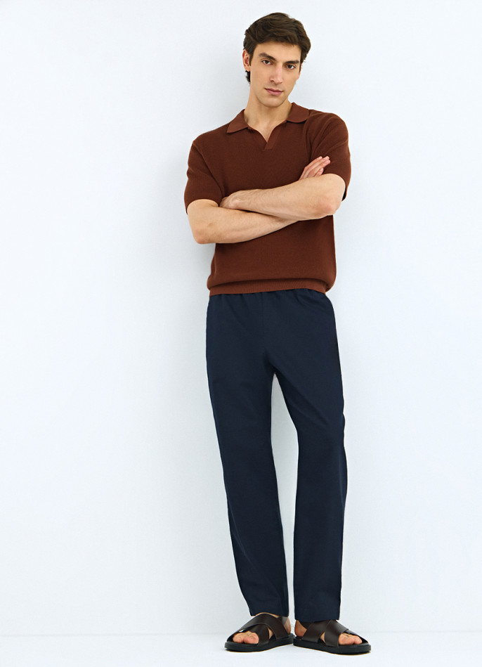 Брюки изо льна и хлопка