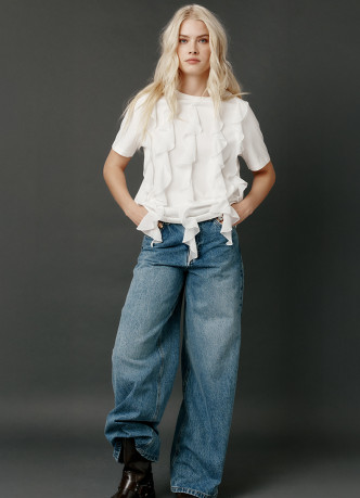 Футболка оверсайз с воланами