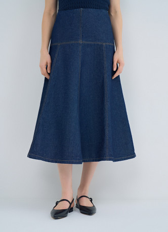 Джинсовая юбка миди