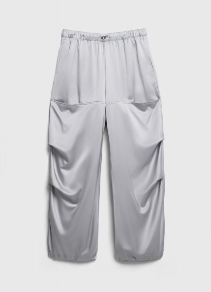Атласные брюки-парашюты, Белый O`Stin LP1695O02-90, размер 42 - фото 10