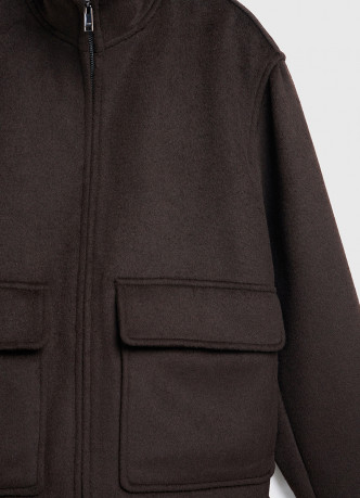 Куртка из пальтовой ткани с накладными карманами