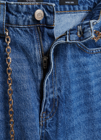 Широкие джинсы Wide leg с ремнём