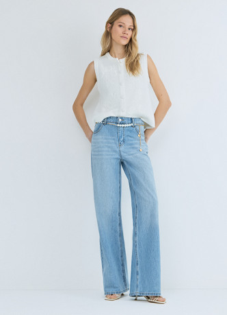 Трикотажный жилет с флоральной вышивкой