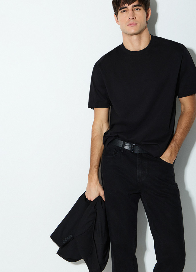 Футболка из мерсеризованного хлопка с принтом