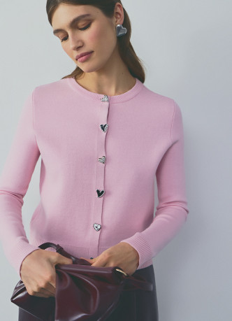 Вязаный кардиган с фигурными пуговицами