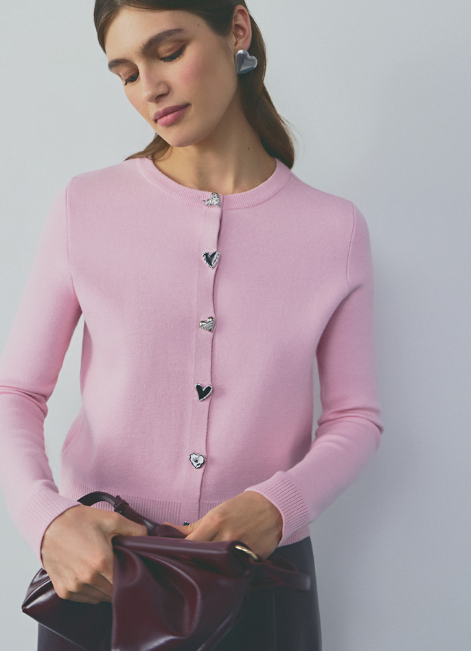 Вязаный кардиган с фигурными пуговицами