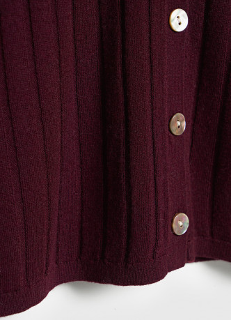 Кардиган в рубчик с шерстью