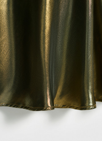 Юбка из ткани с эффектом жидкого золота