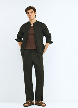 Брюки изо льна и хлопка