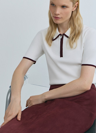 Джемпер с воротником поло на молнии