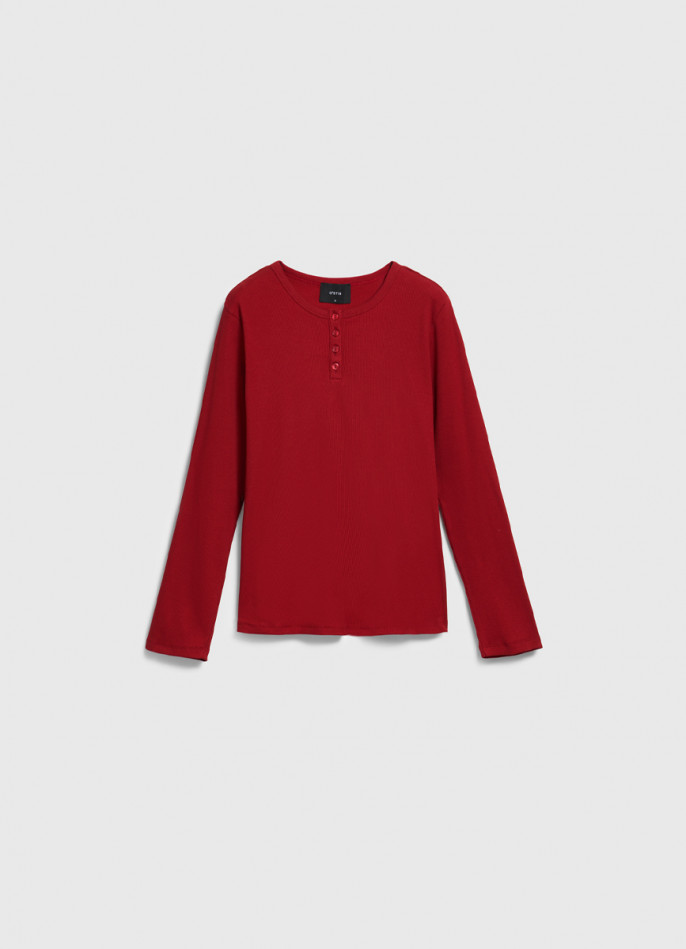 Пижамный лонгслив в рубчик