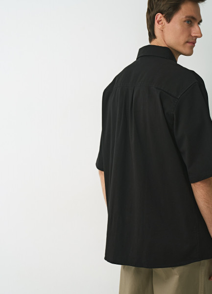 Рубашка из твила, Черный O`Stin MS4696O02-99, размер 48 - фото 3