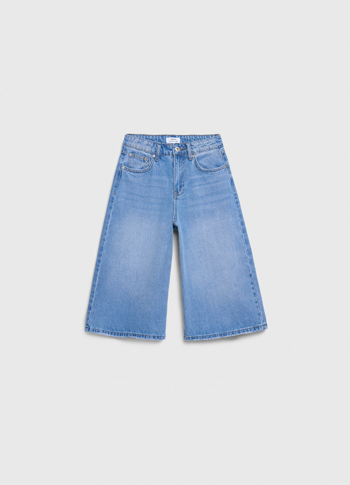 Шорты-бермуды из денима для девочек