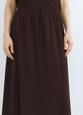 Юбка изо льна с поясом на кулиске