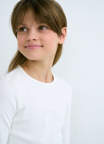 Лонгслив в рубчик для девочек