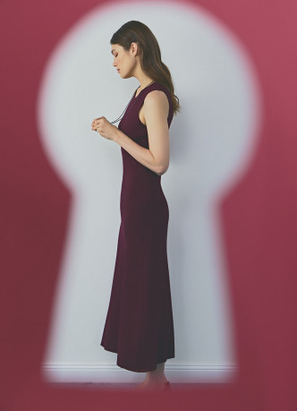 Вязаное платье с расклёшенной юбкой