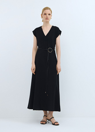 Платье миди с ремнем