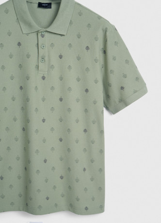 Поло из хлопка с принтом