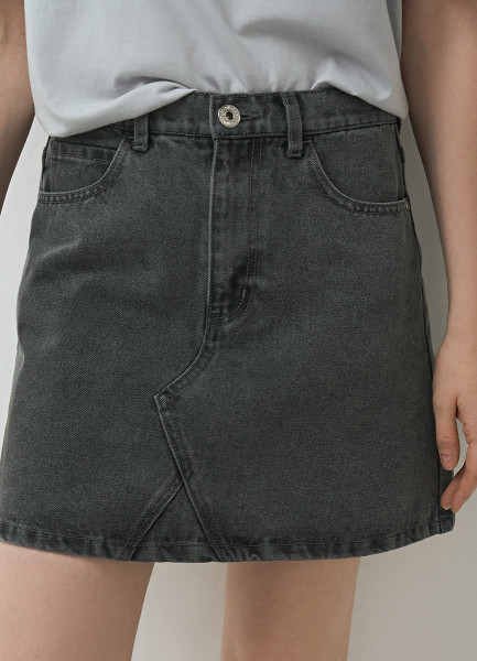 Джинсовая мини-юбка, Серый O`Stin LD4676O02-92, размер 46