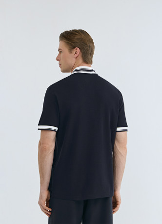 Поло из хлопка с принтом