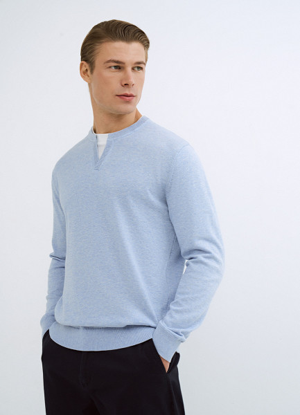 

Джемпер с вырезом хенли, Голубой