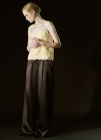 Атласные прямые брюки