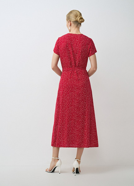 Платье на запах из вискозы, Красный O`Stin LR4672O02-14 - фото 3
