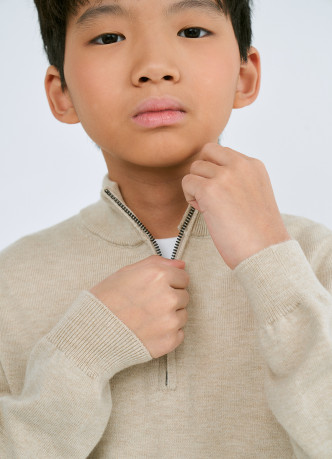 Джемпер с воротником на молнии для мальчиков