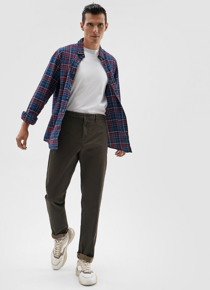 Брюки Chino из твила с микропринтом