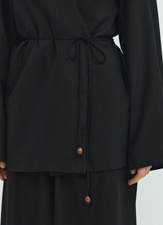 Рубашка изо льна с завязкой