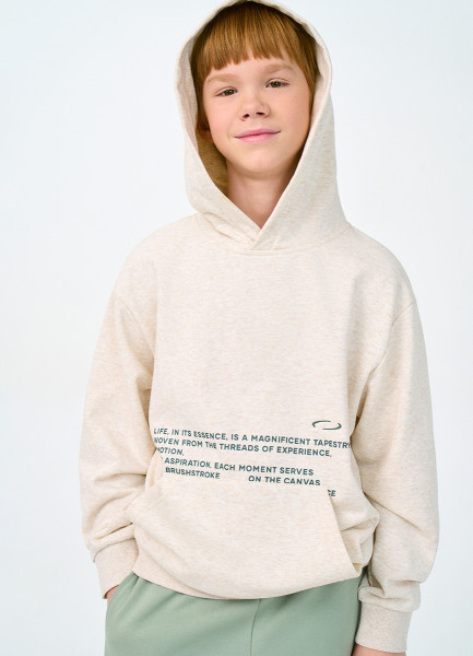 

Худи с принтом для мальчиков, Бежевый