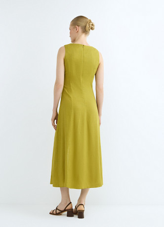 Платье из смесового льна с вырезом каре