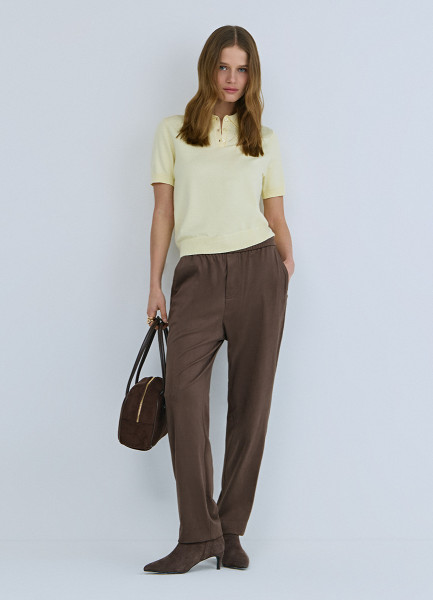 

Брюки Baggy из искусственной замши, Коричневый