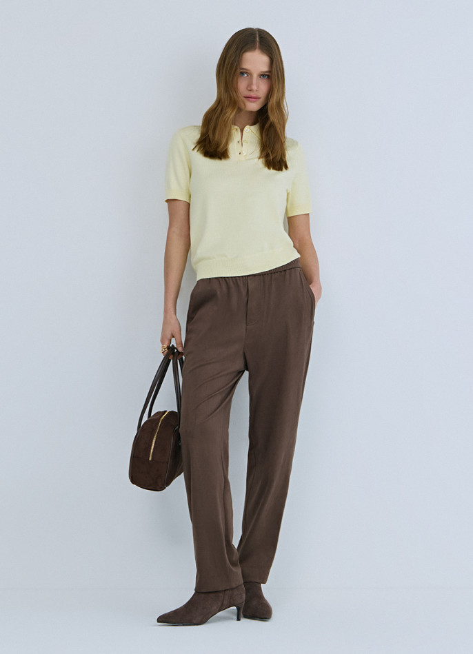 Брюки Baggy из искусственной замши