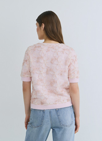 Джемпер с декором из кружева