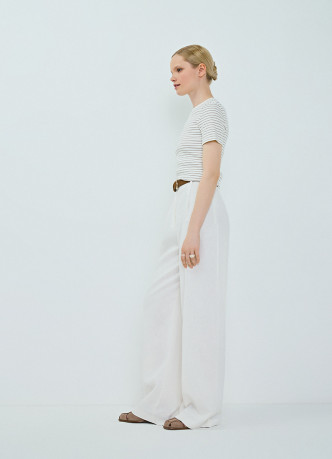 Широкие брюки изо льна