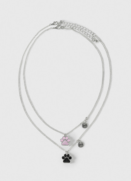 

Ожерелье с подвесками для девочек, 2 шт., Серебряный