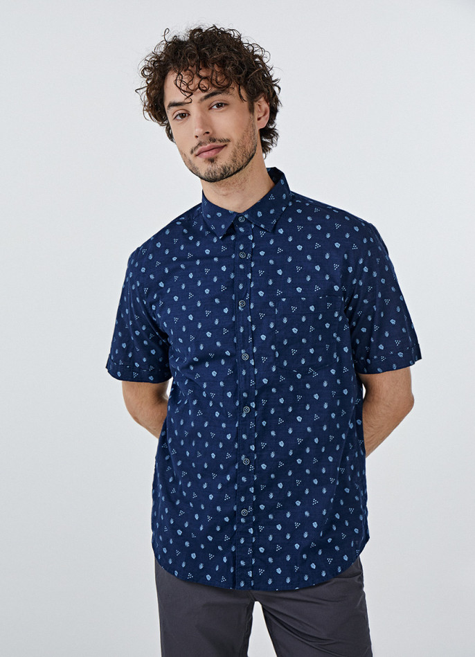 Рубашка Regular Fit из хлопка с принтом