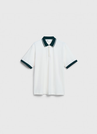 Поло с контрастным воротником на молнии