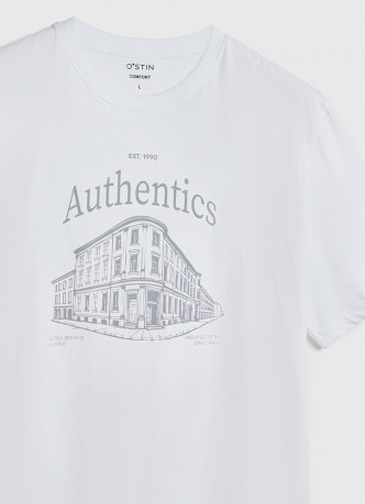 Футболка из хлопка с принтом