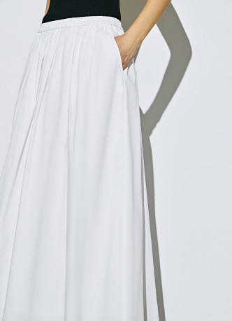 Юбка миди А-силуэта с эластичным поясом