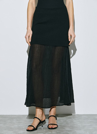 Двуслойная юбка с полупрозрачным подолом