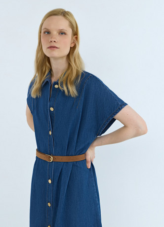 Платье-рубашка из денима