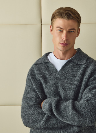 Текстурный джемпер поло