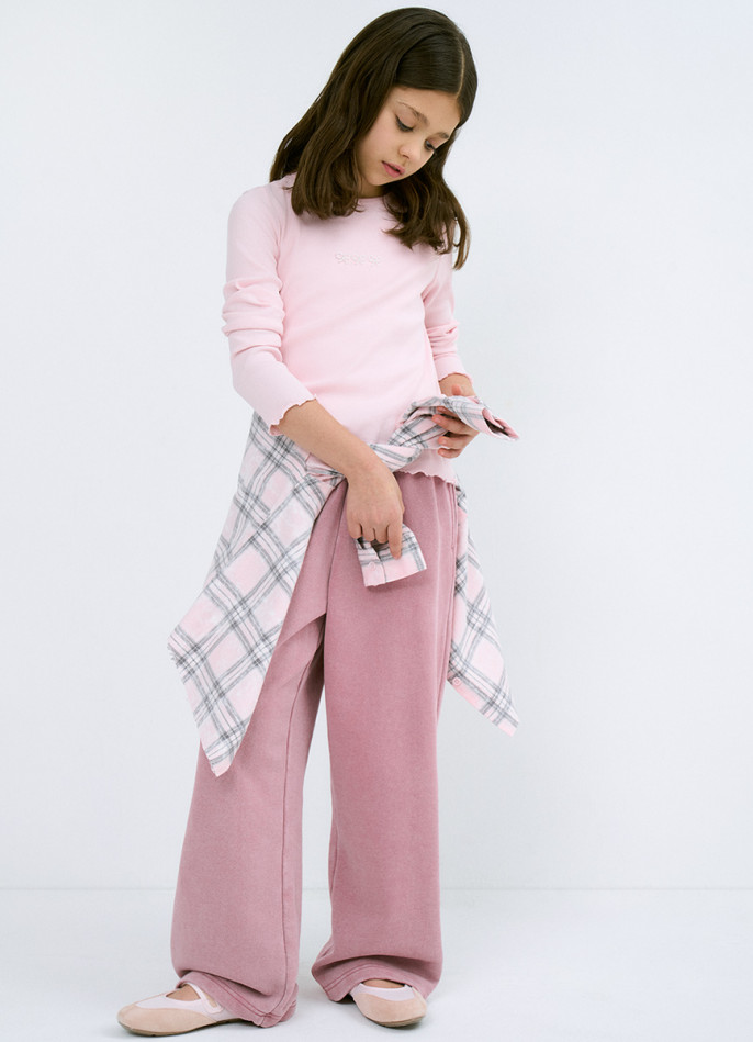 Лонгслив в рубчик для девочек