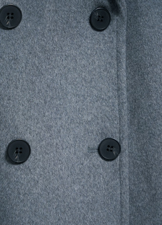 Длинное двубортное пальто из шерсти